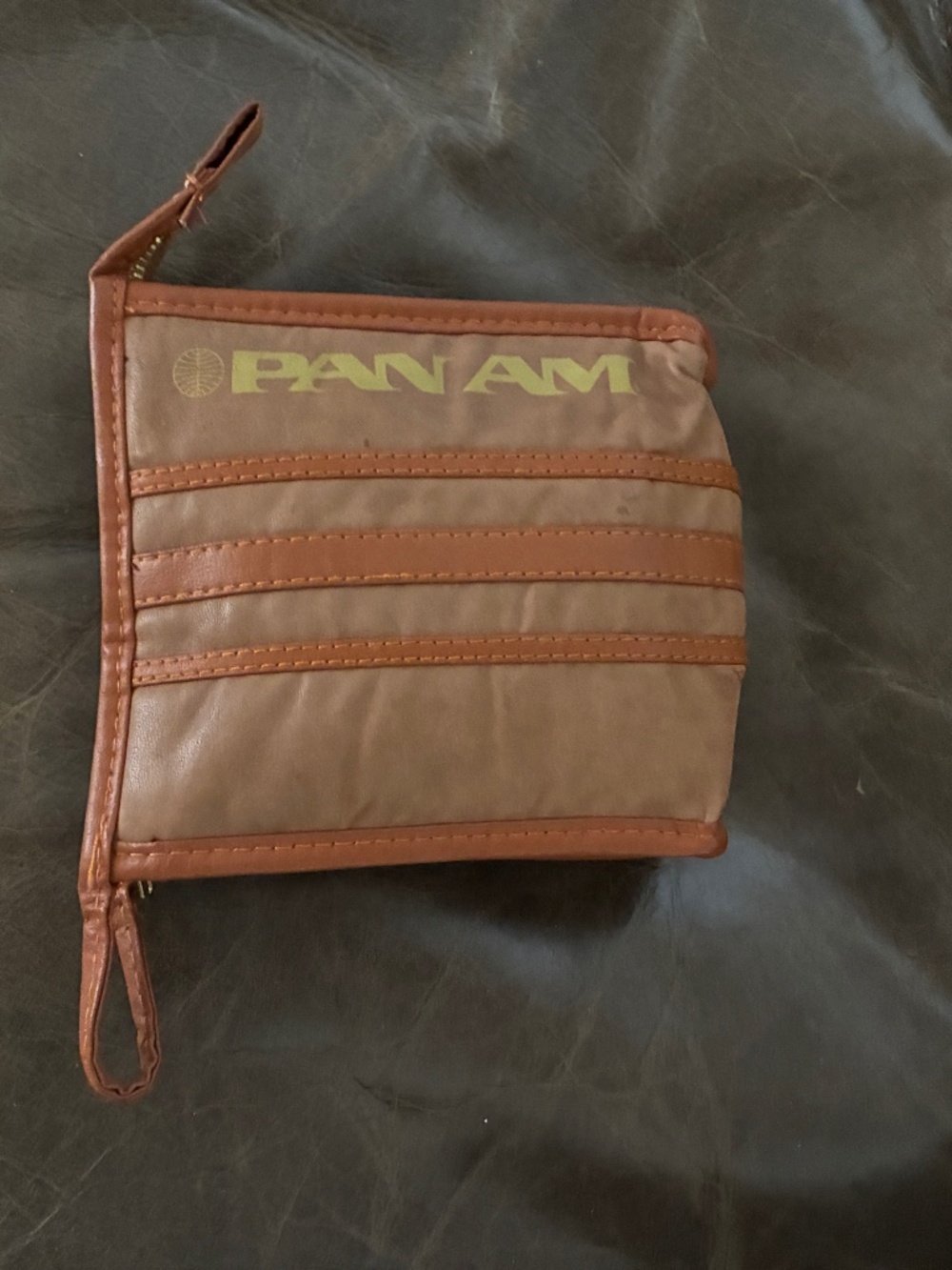 Vintage Leatherette Pan Am Amenities Bag